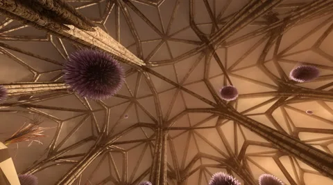 Ancient Alien Ruins of Alien Civilisation with Alien Life and Apocalyptic Sky 스톡 동영상 64857599