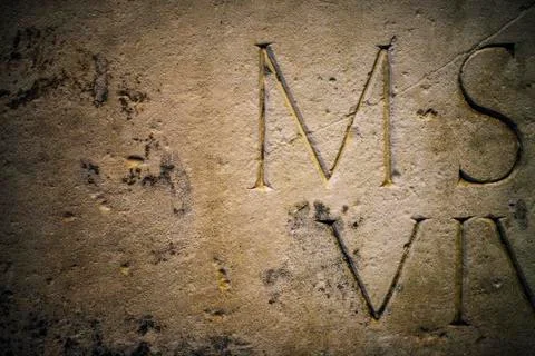 Ancient Alphabets on Marble Background Texture 写真素材