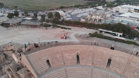 An ancient amphitheater built by King Herod in the city of Caesarea. 库存影片 113255366