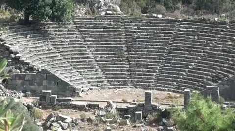 Ancient Amphitheater zoom in Stock Footage