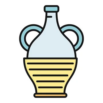 Ancient amphora ceramic vessel storing oil or wine Illustration