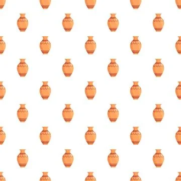 Ancient amphora illustration creating a seamless pattern background Stock Illustration