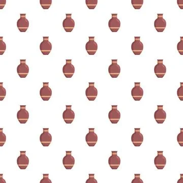 Ancient amphora pottery vessel repeating pattern background Stock Illustration