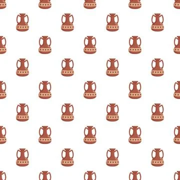 Ancient amphora pottery vessel repeating pattern background Stockillustratie