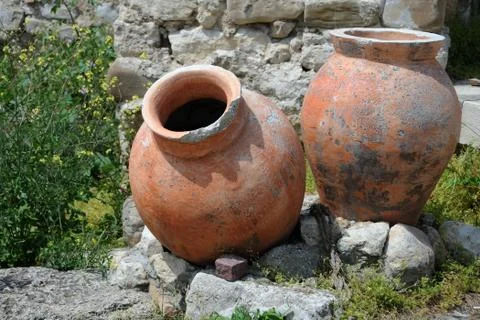 Ancient Amphorae in Nesebar Stock Photos