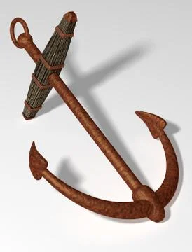 Ancient anchor Stock Illustration