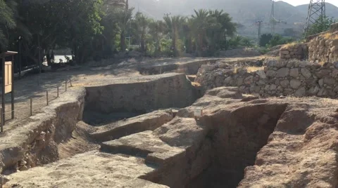 The Ancient and Biblical site of Jericho in Palestine Stock Footage 68328622
