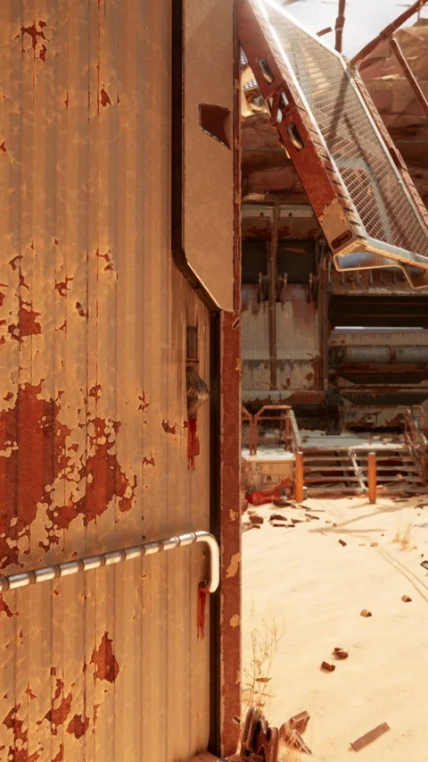 An ancient and cluttered building filled with discarded items and debris Stock Footage 275153996
