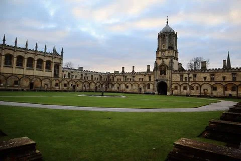 Ancient and magnificent buildings of Oxford University in the UK Stock Photos