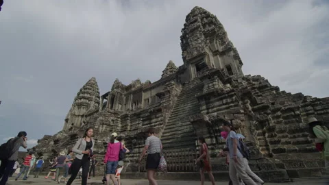 Ancient Angkor Wat Temple, Angkor, Siem Reap, Cambodia Vídeo Stock 134519991