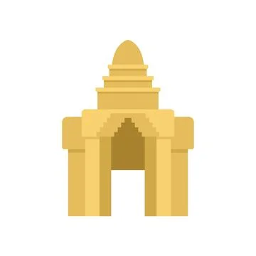 Ancient angkor wat temple building illustrating traditional khmer architectur Ilustración de archivo