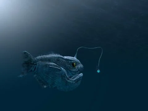 Ancient angler fish Stockillustratie