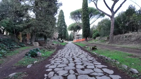 Ancient Via Appia Road in Rome Stock Footage 325897072