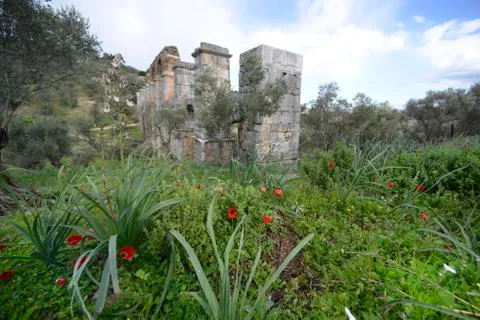 Ancient aquaduct Stockfoto's