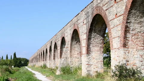 Ancient aqueduct of Pisa Stock Footage 143090966