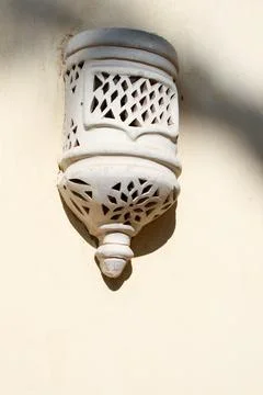 An ancient  arabic ceramic wall lamp Stock Photos