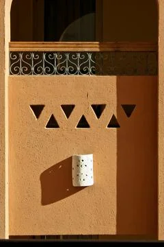 An ancient  arabic ceramic wall lamp Stock Photos