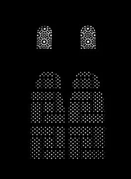 Ancient Arabic door in silhouette. Image created for concepts Stock Photos