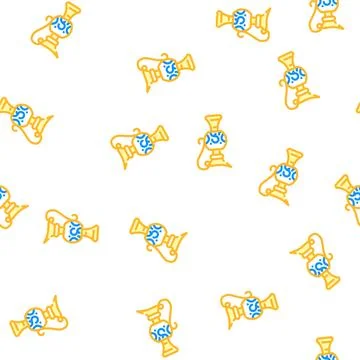 Ancient arabic jug for beverage vector seamless pattern 스톡 일러스트