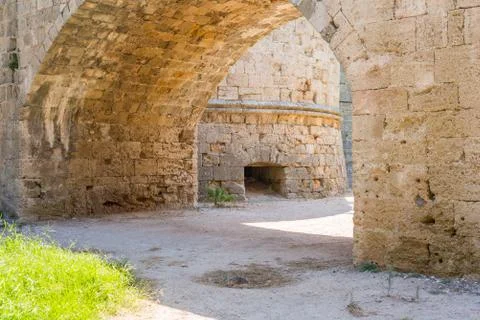 Ancient arc inside rhodes old town, greece Stock Photos
