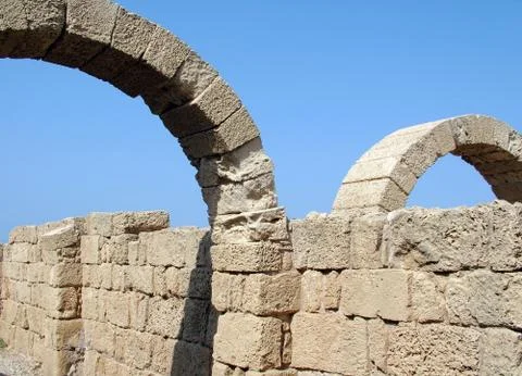 Ancient arch. caesarea Stock Photos