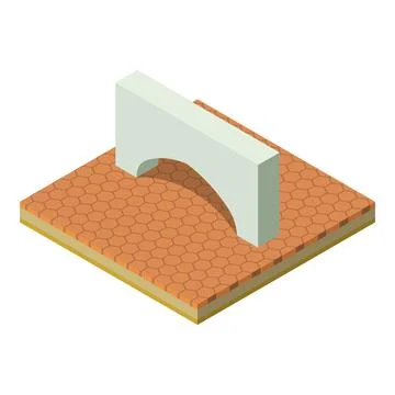 Ancient arch icon, isometric style Ilustración de archivo
