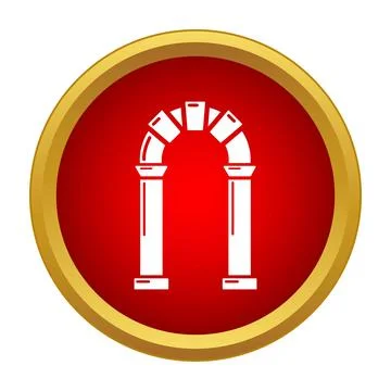 Ancient arch icon representing gateway or portal Ilustración de archivo