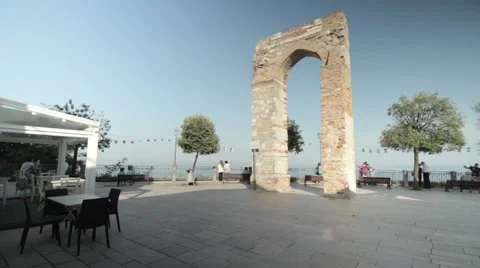 Ancient Arch in Numana Stock Footage 64987667