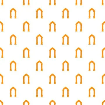 Ancient arched doorway pattern repeating seamless background Stock Illustration