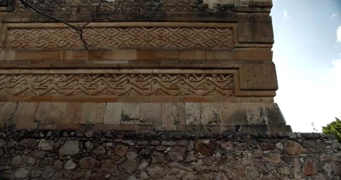 Ancient Archeological Mitla Site Hall of Columns Exterior Stock-Footage 166361603