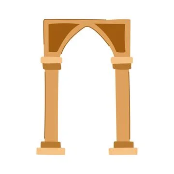 Ancient architectural archway with columns illustration Ilustración de archivo