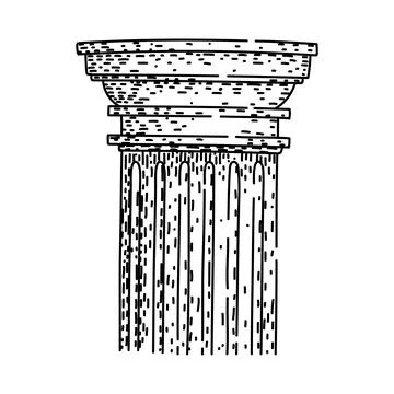 Ancient architectural column capital element line art illustrating classica.. Stockillustratie