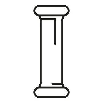 Ancient architectural column line art vector drawing icon Stock Illustration