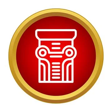 Ancient architectural column with simple corinthian design icon Stock Illustration