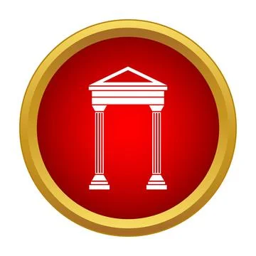 Ancient architectural facade icon symbolizing history and law Ilustración de archivo