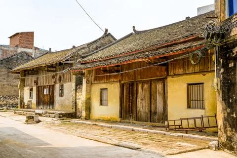 Ancient architectural houses from the Ming and Qing dynasties in Longtou To.. Fotos Stock