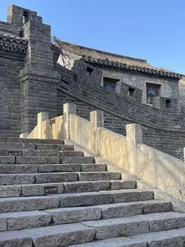 Ancient Architecture and Marked Steps in Gubei Water Town Foto stock