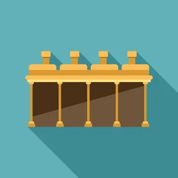 Ancient architecture building columns in flat design icon Ilustración de archivo