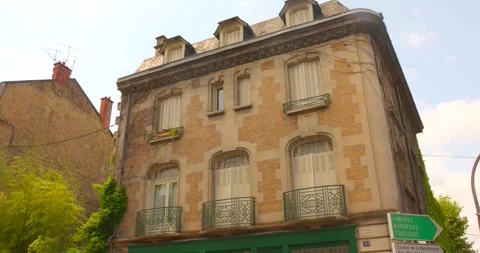 Ancient architecture building in frame at historic town of Brive-la-Gaillarde Stock Footage 314891449