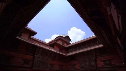 Ancient architecture inside Hanuman Dhoka Durbar Square in Kathmandu, Nepal Stock Footage 337227512