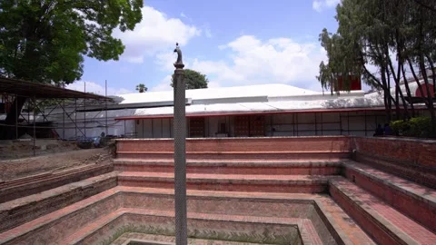 Ancient architecture inside Hanuman Dhoka Durbar Square in Kathmandu, Nepal Stock Footage 337227536