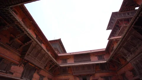 Ancient architecture inside Hanuman Dhoka Durbar Square in Kathmandu, Nepal Stock Footage 337227553