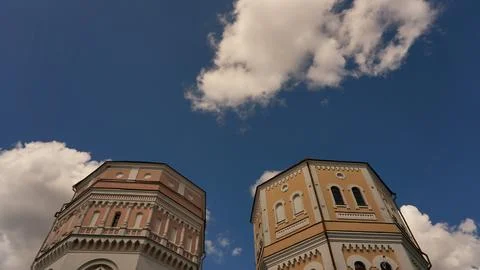Ancient architecture. An old historical castle or estate. Historical and cult Stock Photos