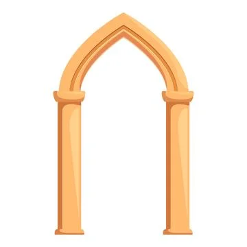 Ancient archway forming gate to enter standing on two columns Ilustración de archivo