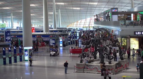 The ancient armillary sphere statue in Beijing International Airport. 動画素材 65228529