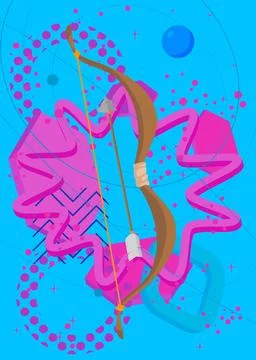 Ancient arrow geometrical graphic retro theme background. Minimal geometric.. Stockillustratie