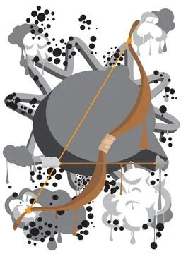 Ancient arrow graffiti. Abstract modern street art decoration performed in .. Stock Illustration