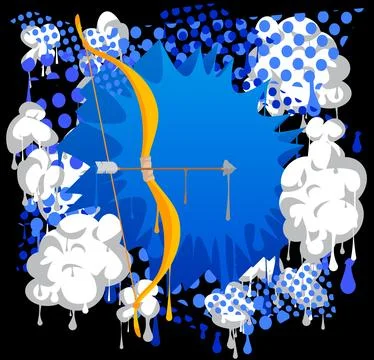 Ancient arrow graffiti. Abstract modern street art decoration performed in .. Stock Illustration