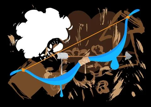 Ancient arrow graffiti. Abstract modern street art decoration performed in .. Stock Illustration