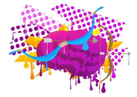 Ancient arrow graffiti. Abstract modern street art decoration performed in .. Stock Illustration